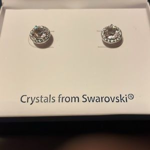 NWT Belk Silverworks Sterling Silver Swarovski Crystal Earrings